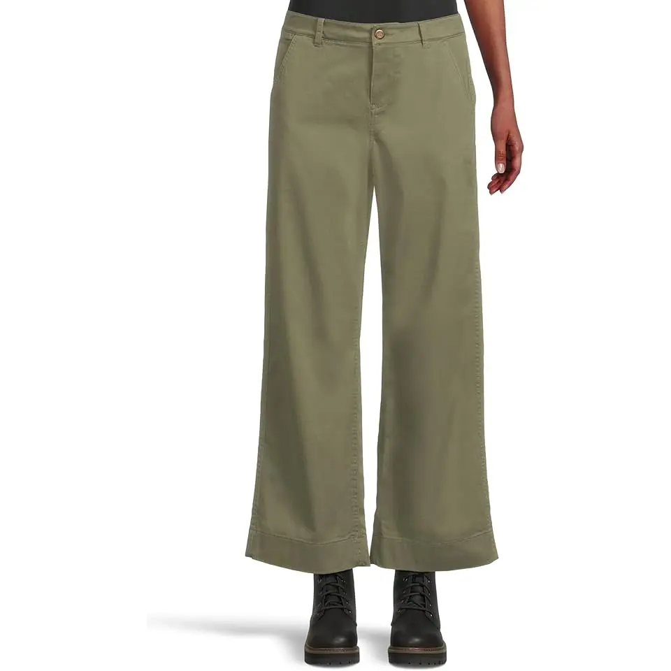 Comfort Stretch Chino Mid-Rise Wide-Leg Pants