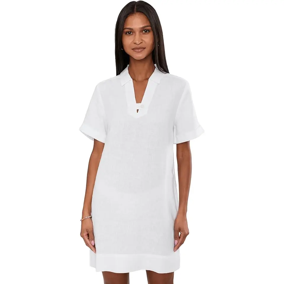 Two Palms Short Sleeve Collared Dress