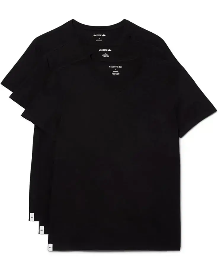 Men's Lacoste 3-Pack V-Neck Regular Fit Essential T-Shirt