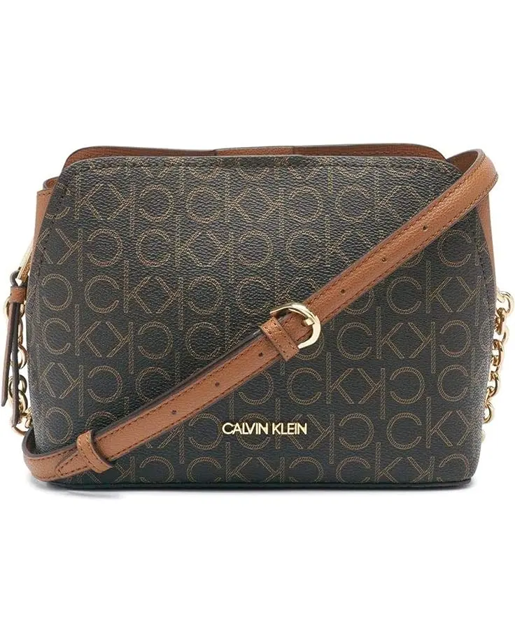 Calvin Klein Hailey Signature Triple Compartment Chain Crossbody