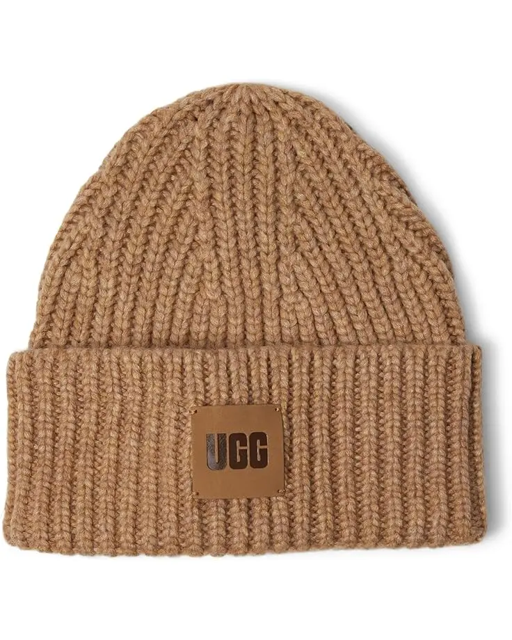 Chunky Rib Beanie with UGG Logo