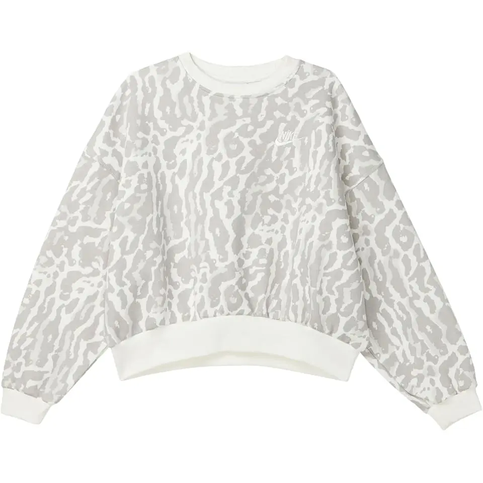 Sportswear Club Fleece Boxy Printed Crewneck Sweatshirt (Little Kid/Big Kid)