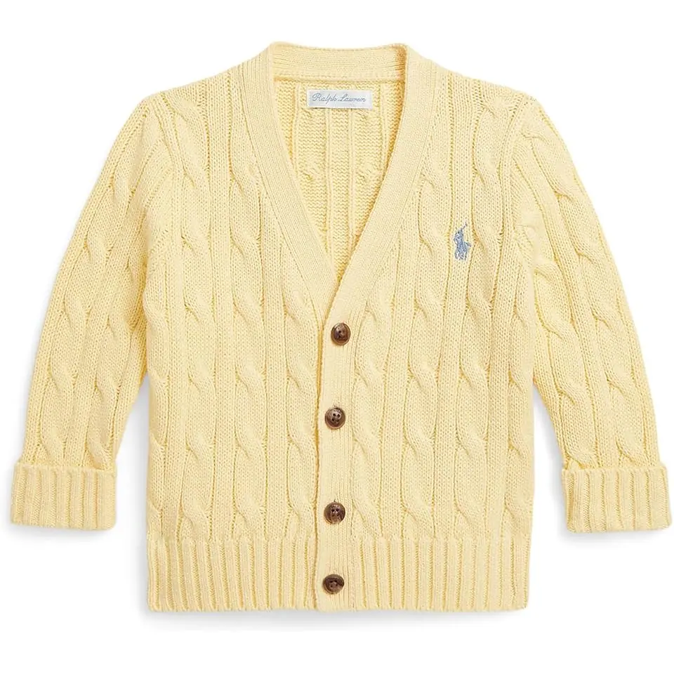 Cable-Knit Cotton V-Neck Cardigan (Infant)