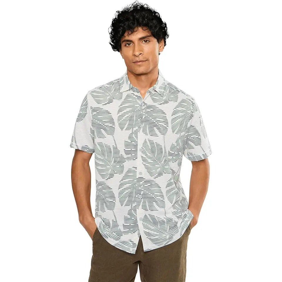 Costa Wave Monstera Mash Short Sleeve Camp