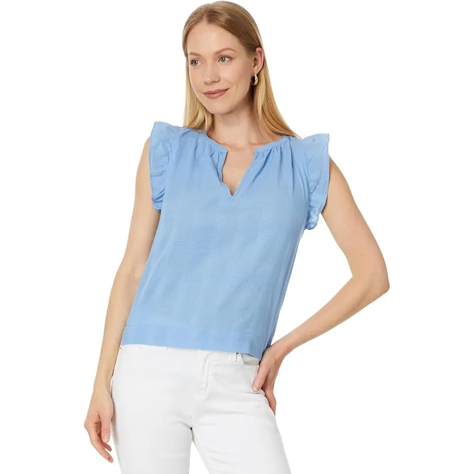 Flutter Sleeve Split Neck