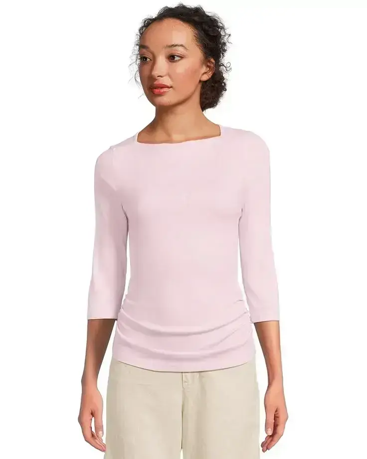 Women's Michael Stars Asha 3/4 Sleeve Straight Neck Top