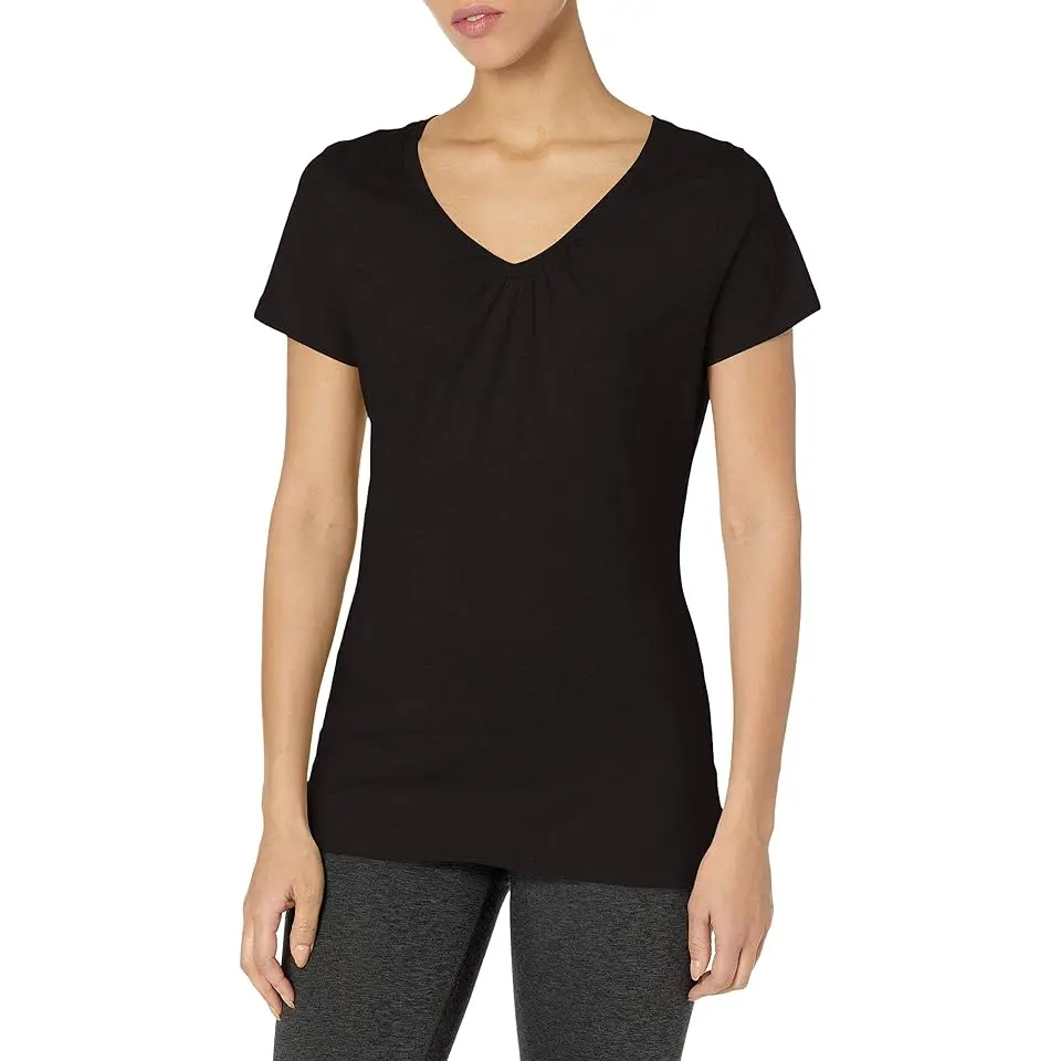 Shirred V-Neck T-Shirt