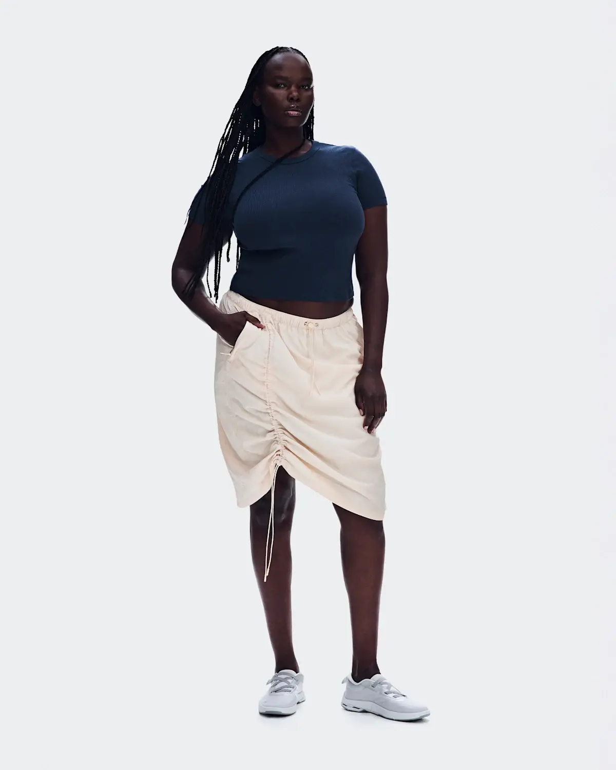 Drawstring Midi Skirt