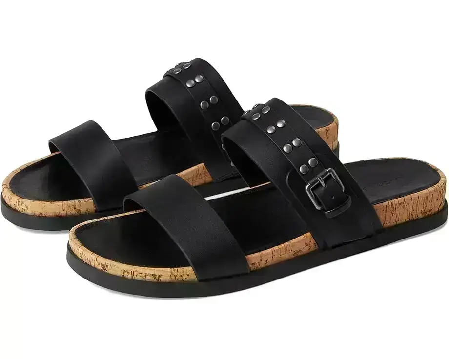 Women's Lucky Brand Dineesa Studded Two Band Flat Sandals