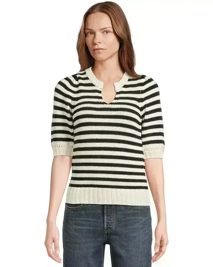 Rosanna Striped Puff Sleeve Sweater