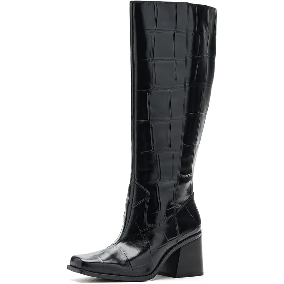 Sangeti Stacked Heel Knee High Boot