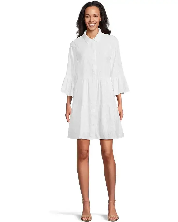 Women's Tommy Bahama Cotton Clip Tiered Shirt Dress