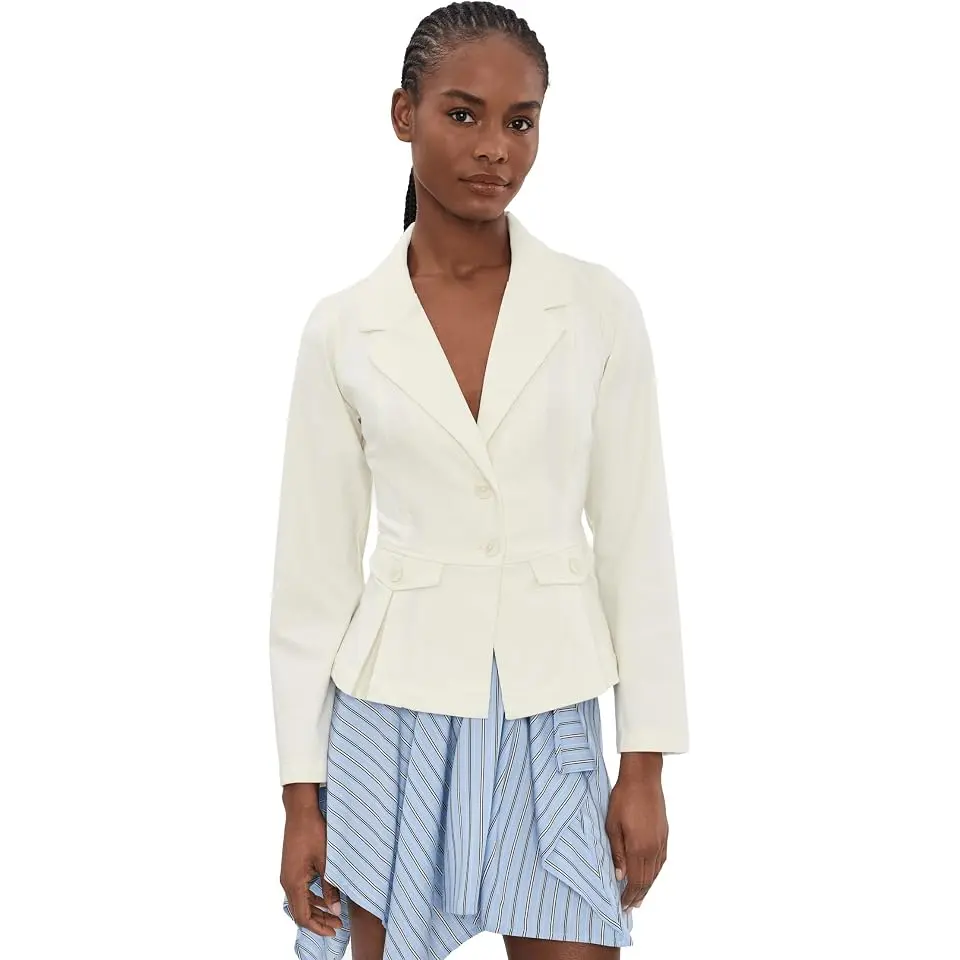 Petite Stretch Twill Peplum Blazer