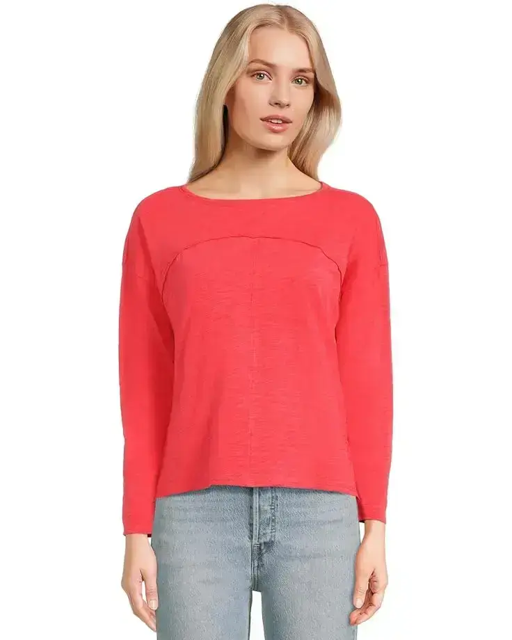 Drop Shoulder Seamed Boatneck