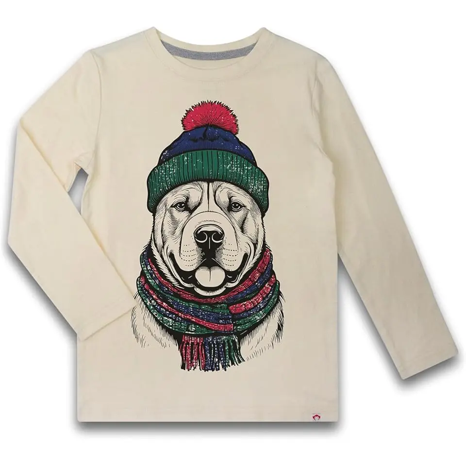 Dog Graphic Long Sleeve Tee (Toddler/Little Kid/Big Kid)