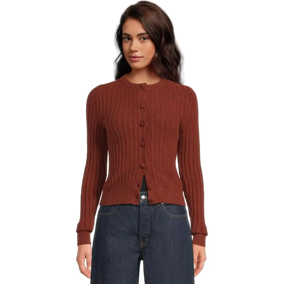 Long Sleeve Cozy Cotton Ribbed Cardigan