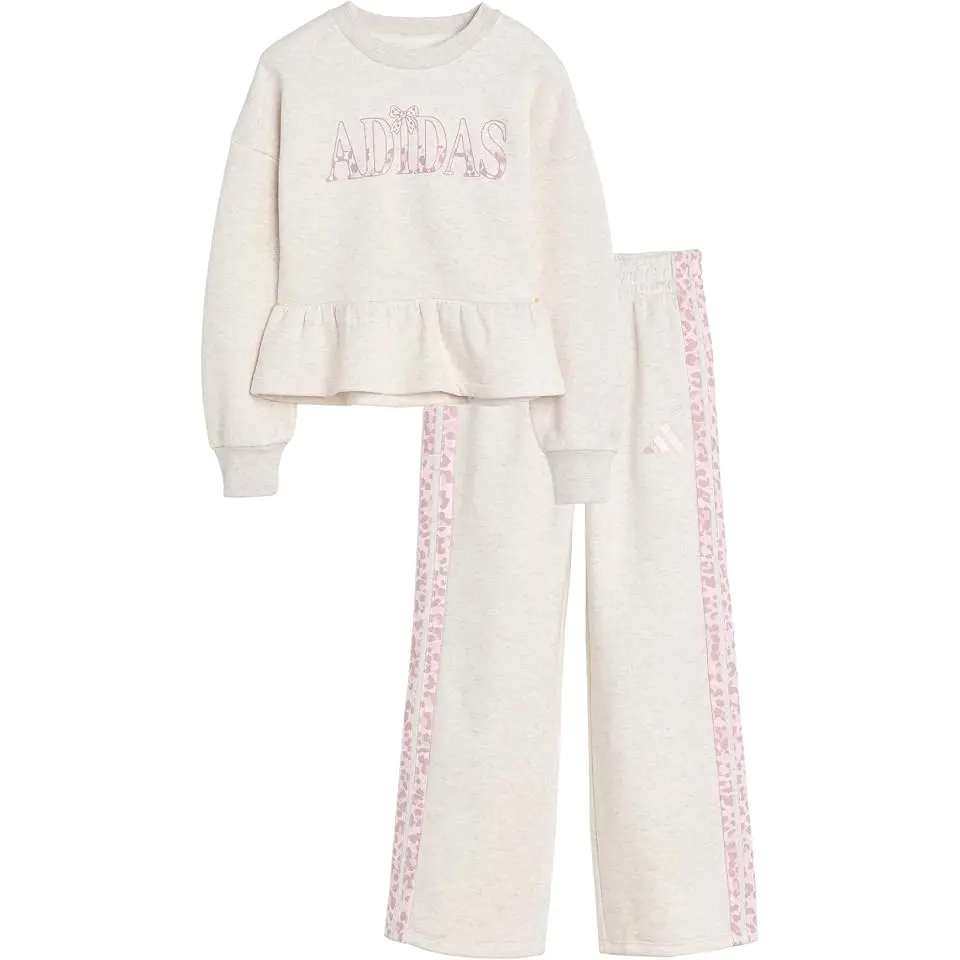 Heather Peplum Waist Pullover Pant Set (toddler/Little Kid)