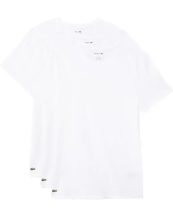 Men's Lacoste 100% Cotton Slim Fit Crew-Neck T-Shirt 3-Pack