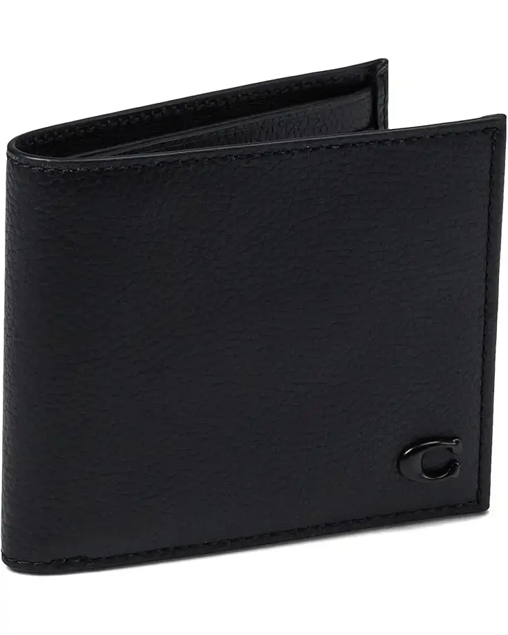 Men's COACH Refined Double Bill in Pebble Leather w/ Sculpted C Hardware Branding