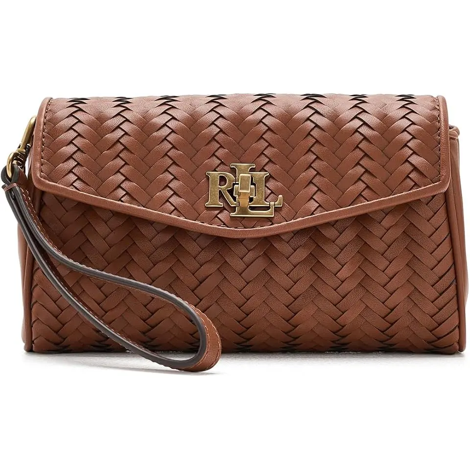 Woven Leather Tanner Crossbody Wallet