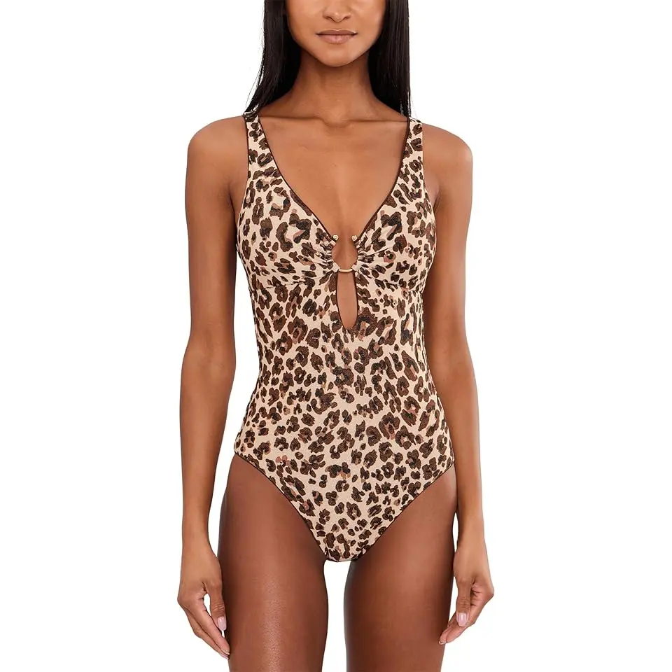 Safari Leopard Tatum Ring Cut Out One-piece