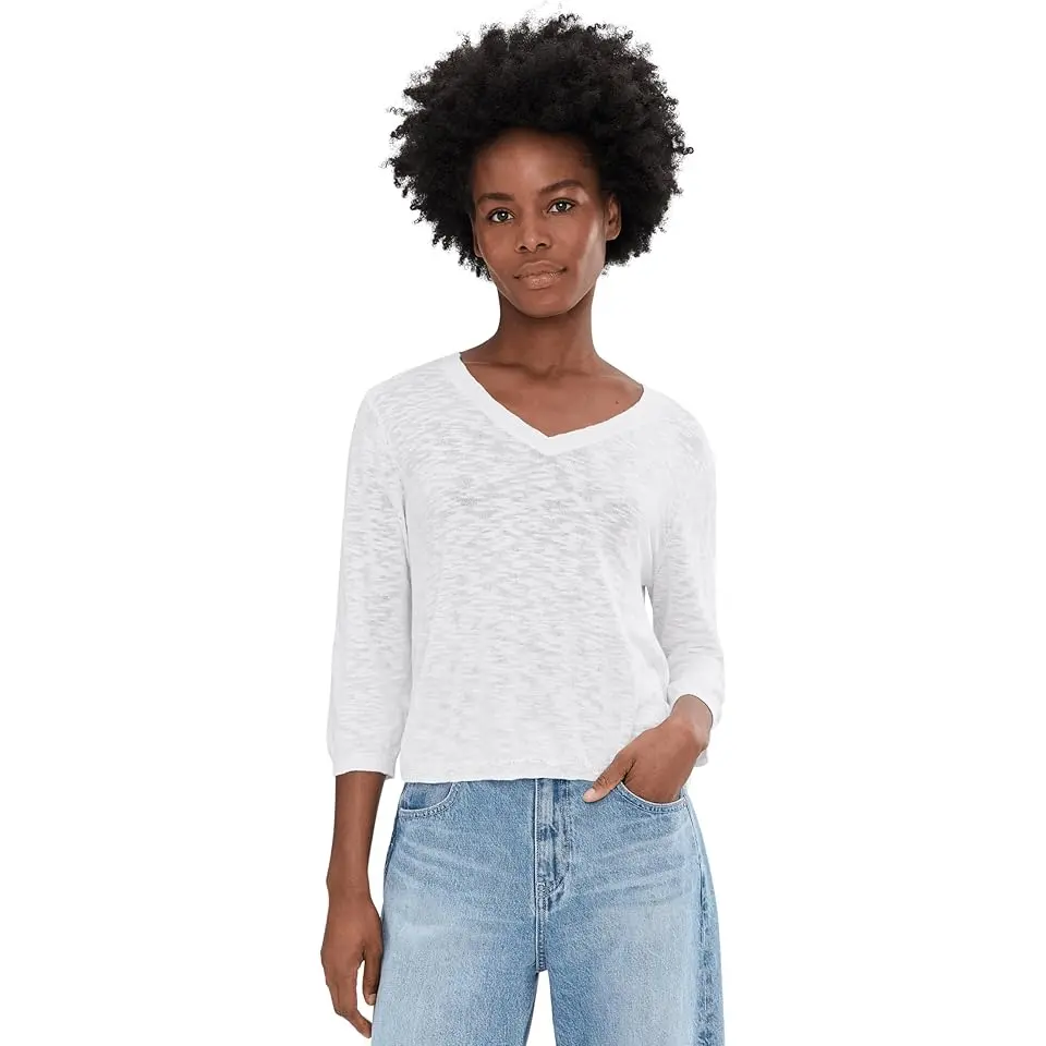 3/4 Sleeve V-Neck Sweater