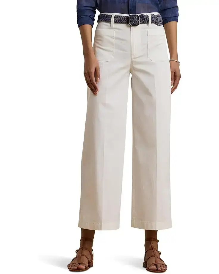 Women's Lauren Ralph Lauren Stretch Chino Wide-Leg Cropped Pants