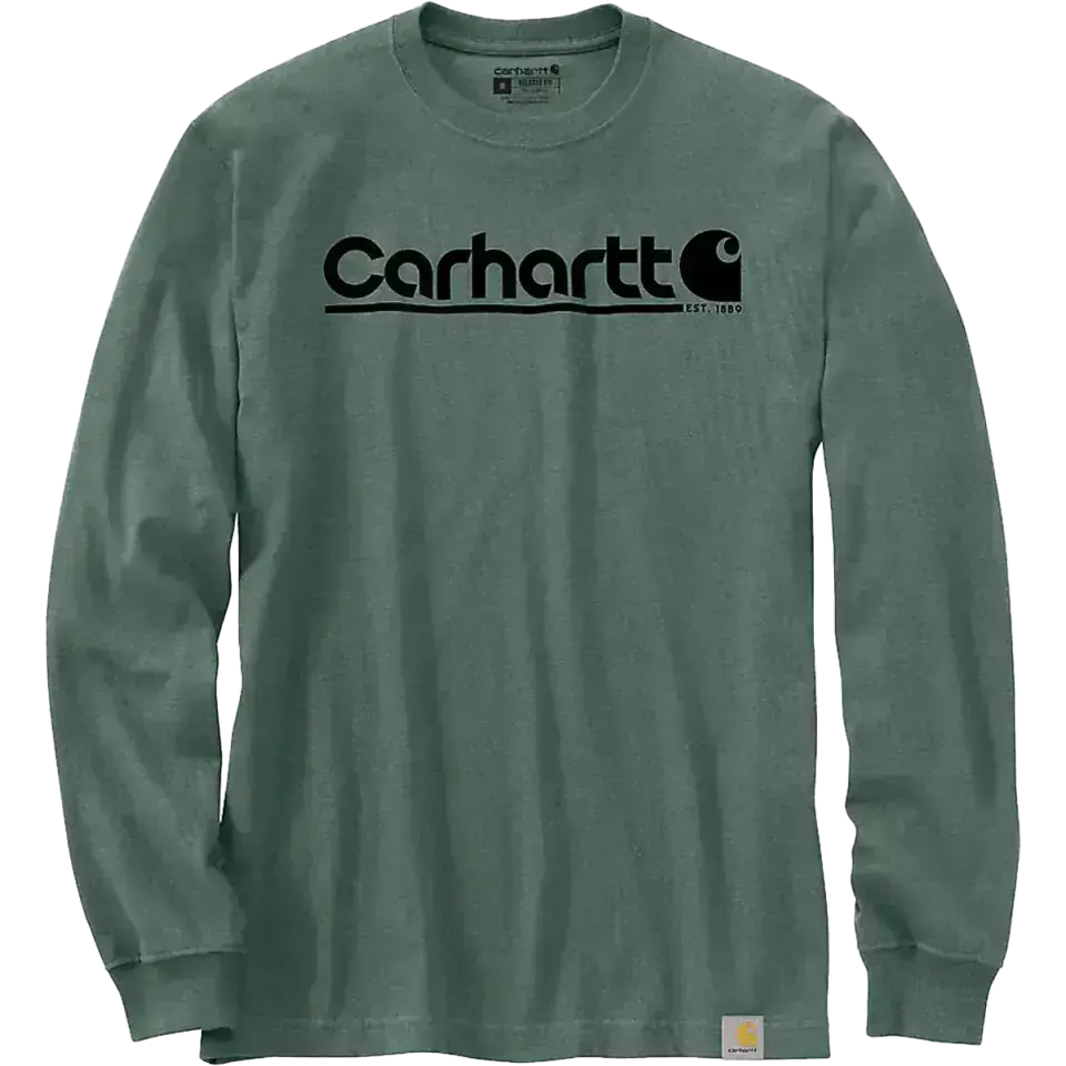 Men's Relaxed Fit Heavyweight Long-Sleeve Logo Graphic T-Shirt