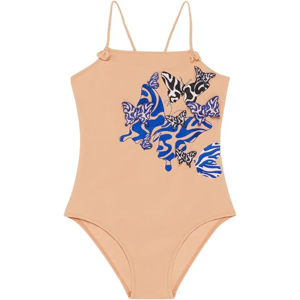Disco Butterfly Embroidered Jersey Swim (Toddler/Little Kid/Big Kid)
