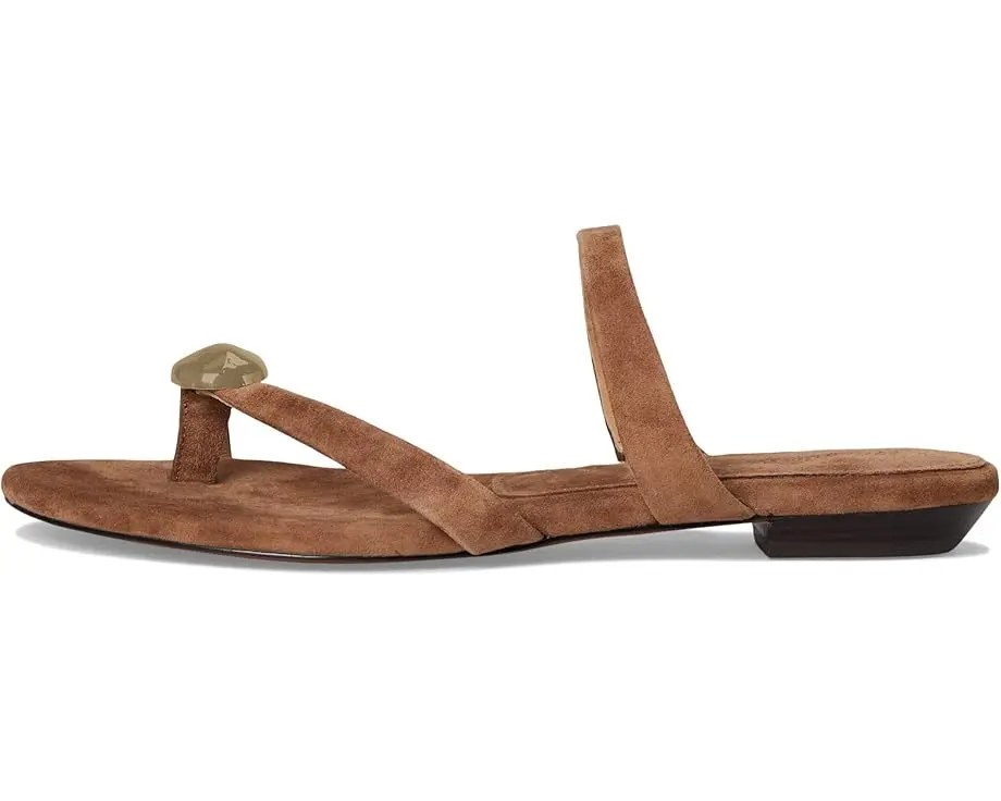 The Mila Organic Hardware Thong Sandal in Suede