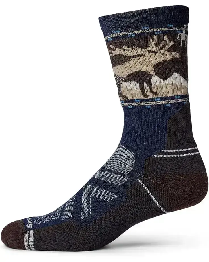 Men's Smartwool Hike Light Cushion Mountain Moose Crew Socks