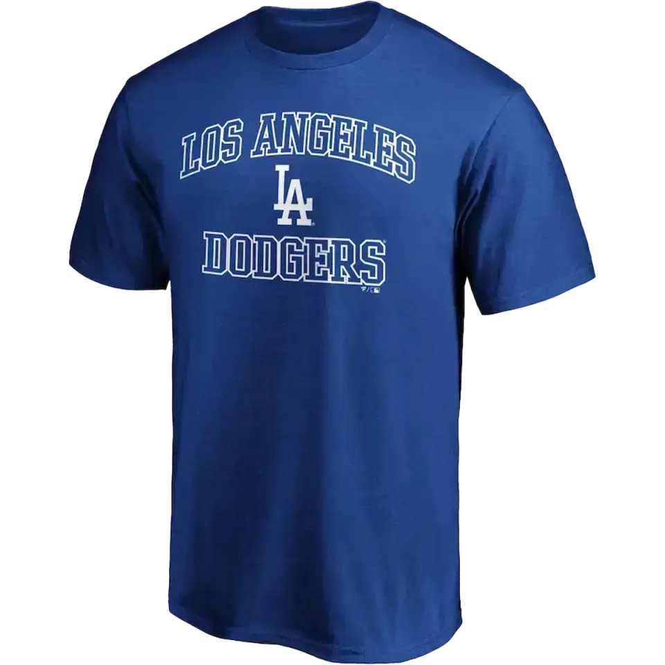 Men's Dodgers Cotton Heart and Soul Short Sleeve