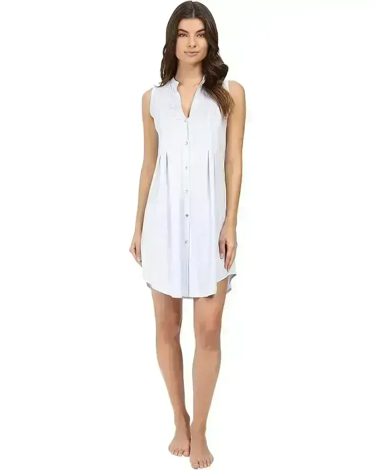 Women's Hanro Cotton Deluxe Button Front Tank Nightgown