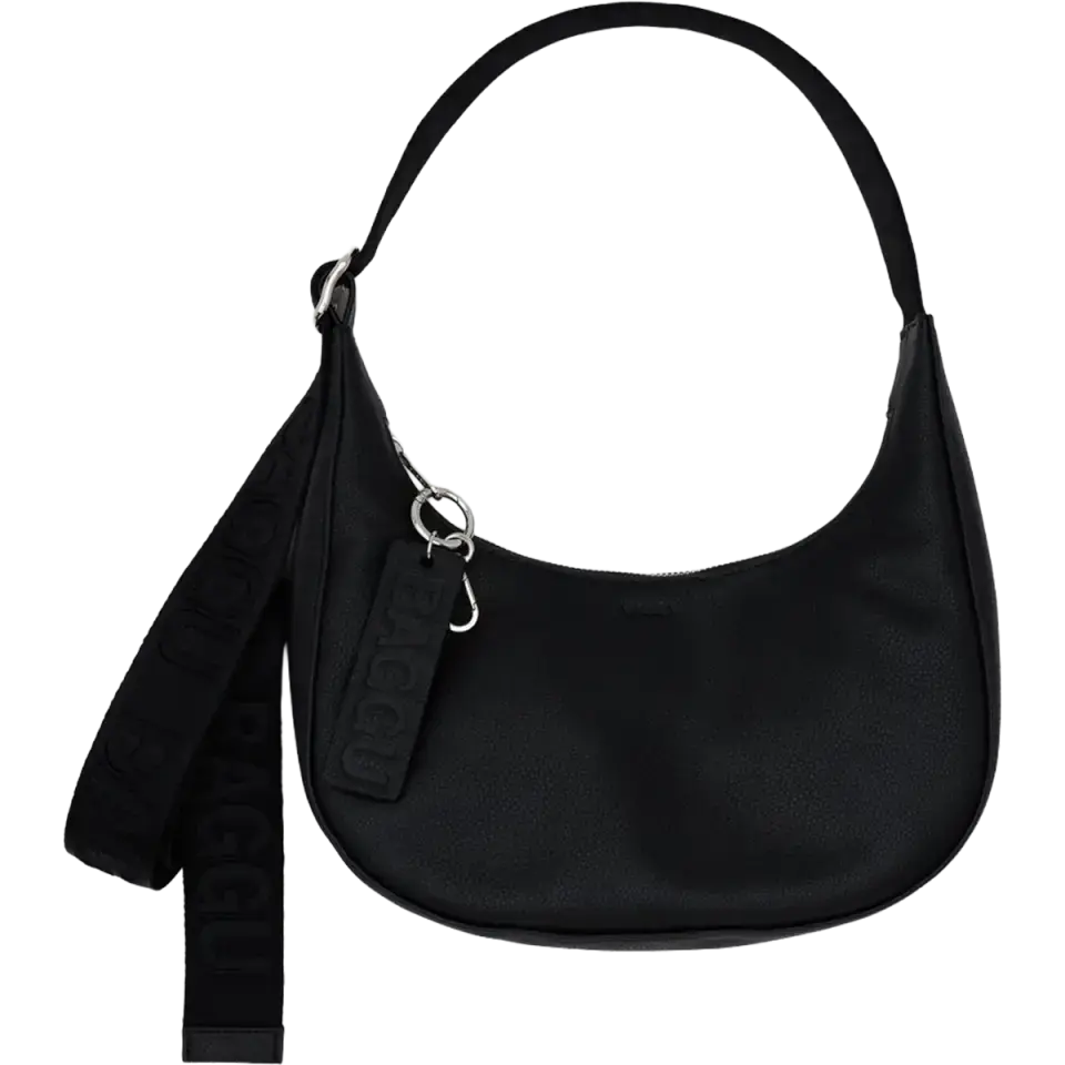 Small Recycled Leather Crescent Bag