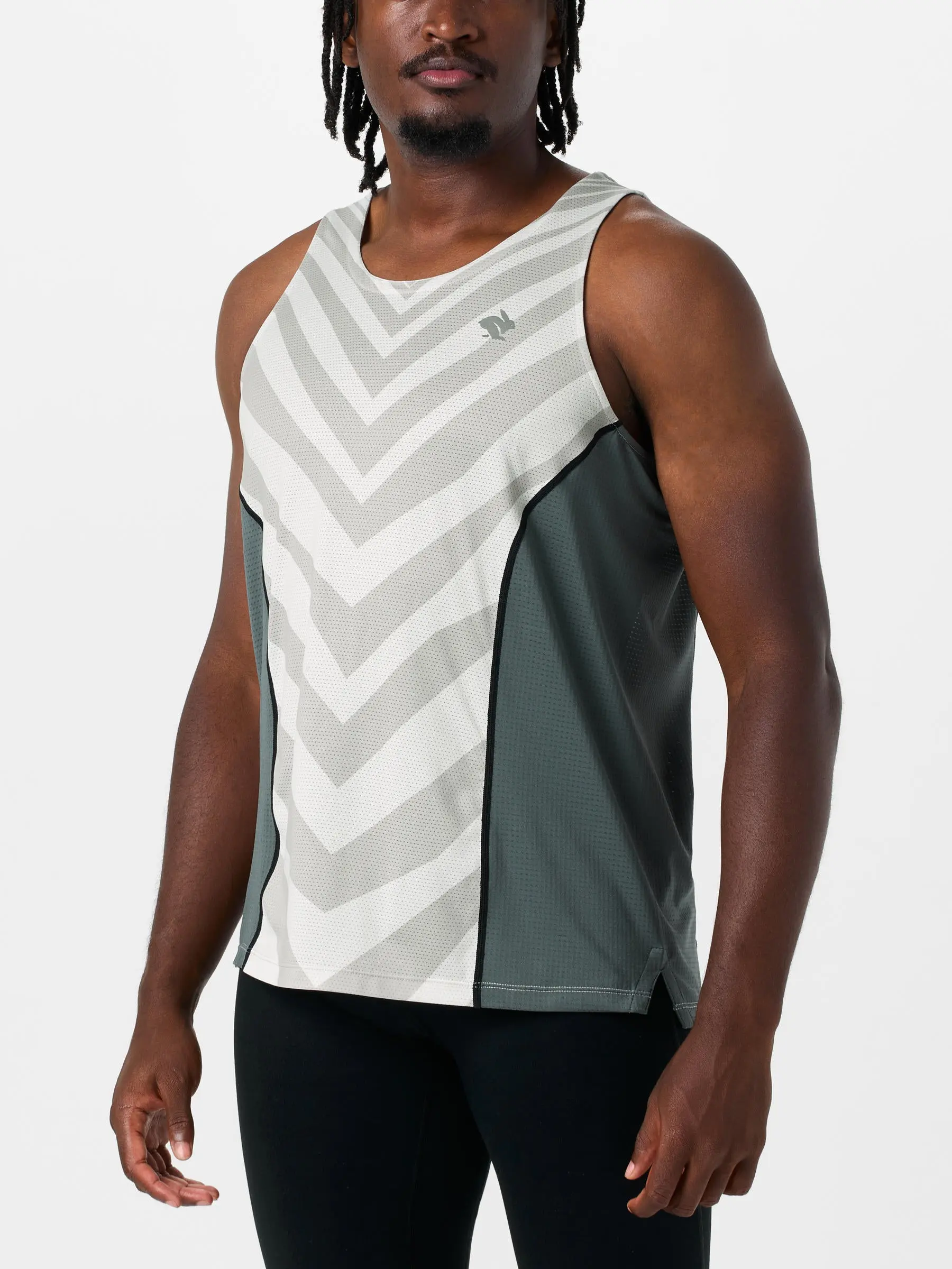 rabbit Men's Gray Zebra Tempo Tank