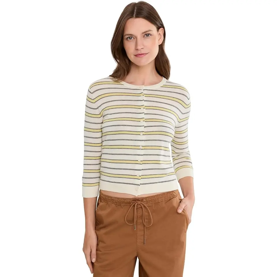 Striped 3/4 Sleeve Cardi