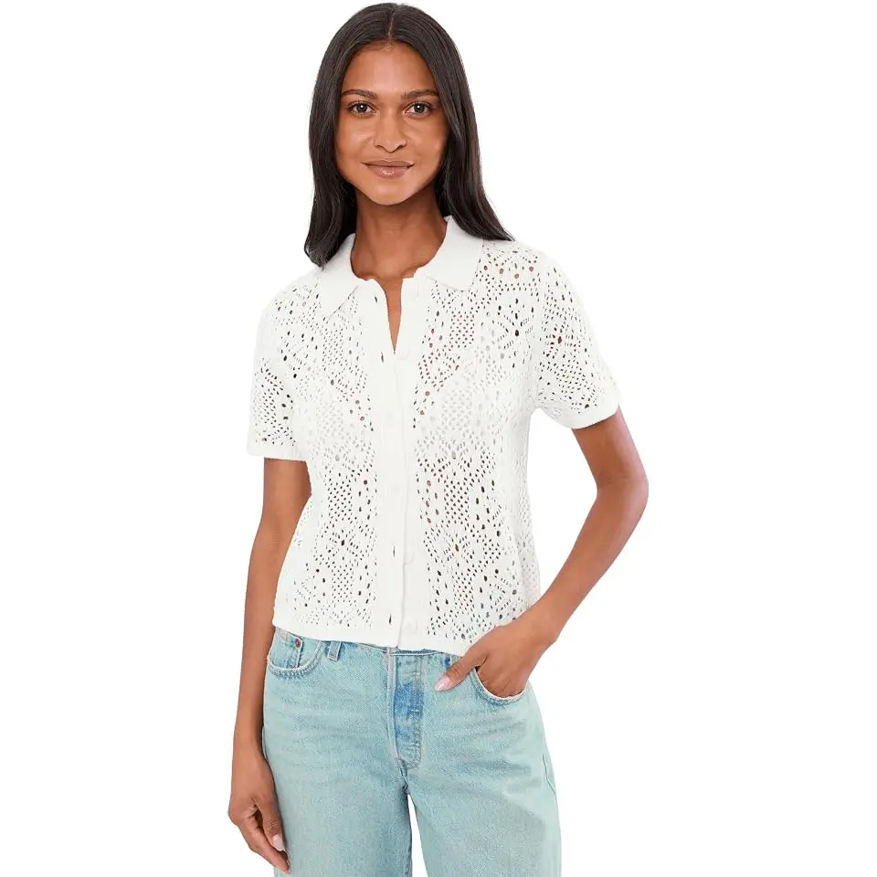 Beckham Crochet Polo Sweater