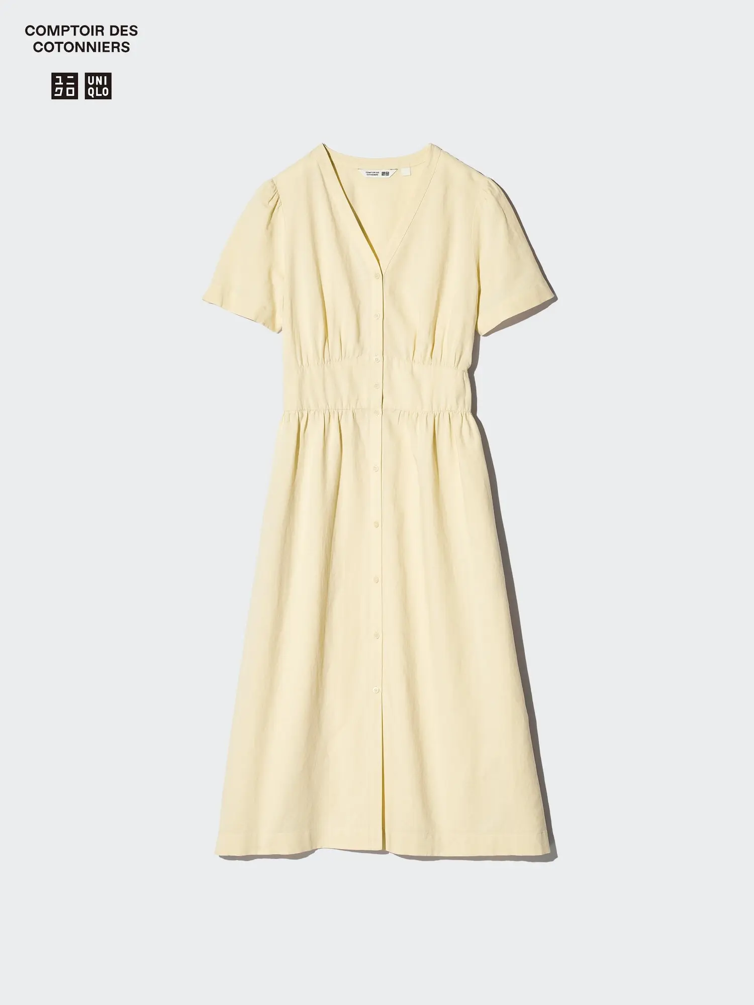 Women's Linen Blend V-Neck Dress