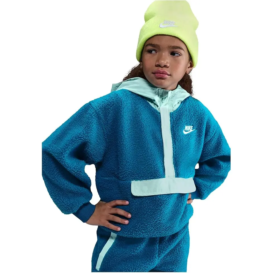 Sportswear Club Fleece Loose 1/4-Zip Hoodie (Little Kid/Big Kid)