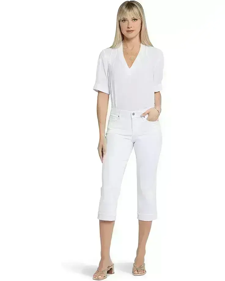 Women's NYDJ Petite Marilyn Crop Cuff Jeans in Optic White