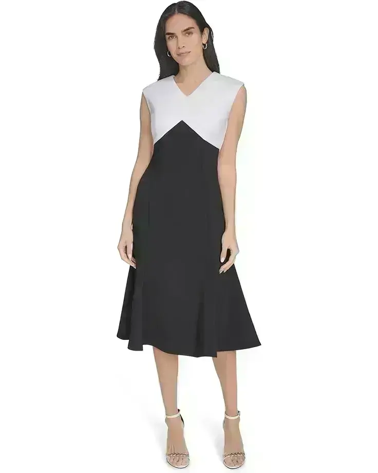 Women's Calvin Klein Scuba Color Block A-Line
