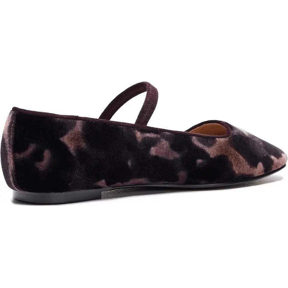 Greta Elastic Mary Jane - Leopard Velvet