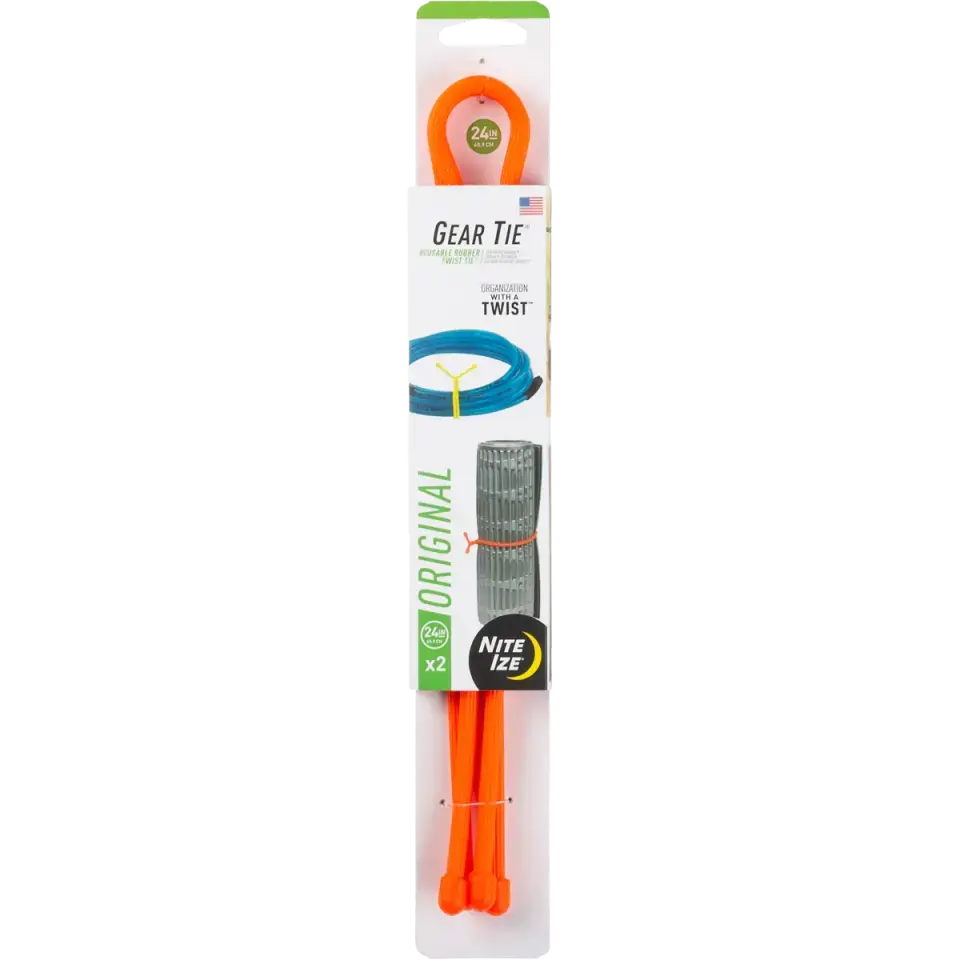 Gear Tie Reusable Rubber Twist Tie 24" -  2 Pack