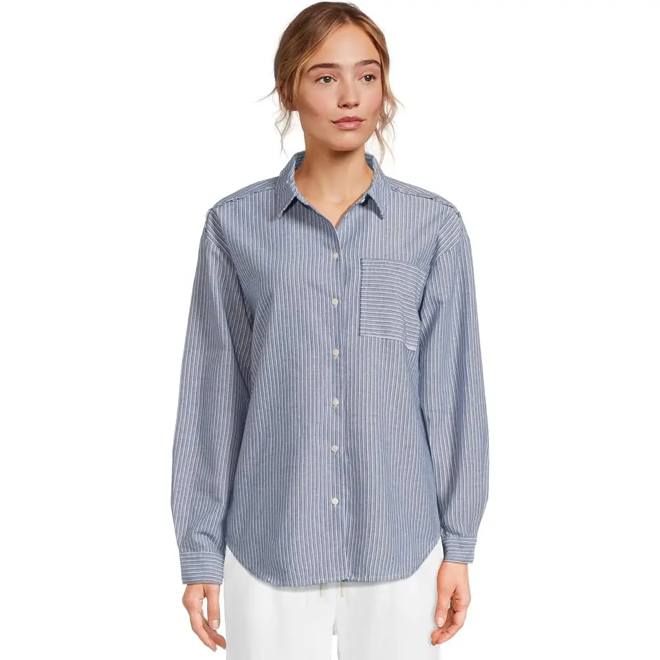 Long Sleeve Striped Oversized Shirt