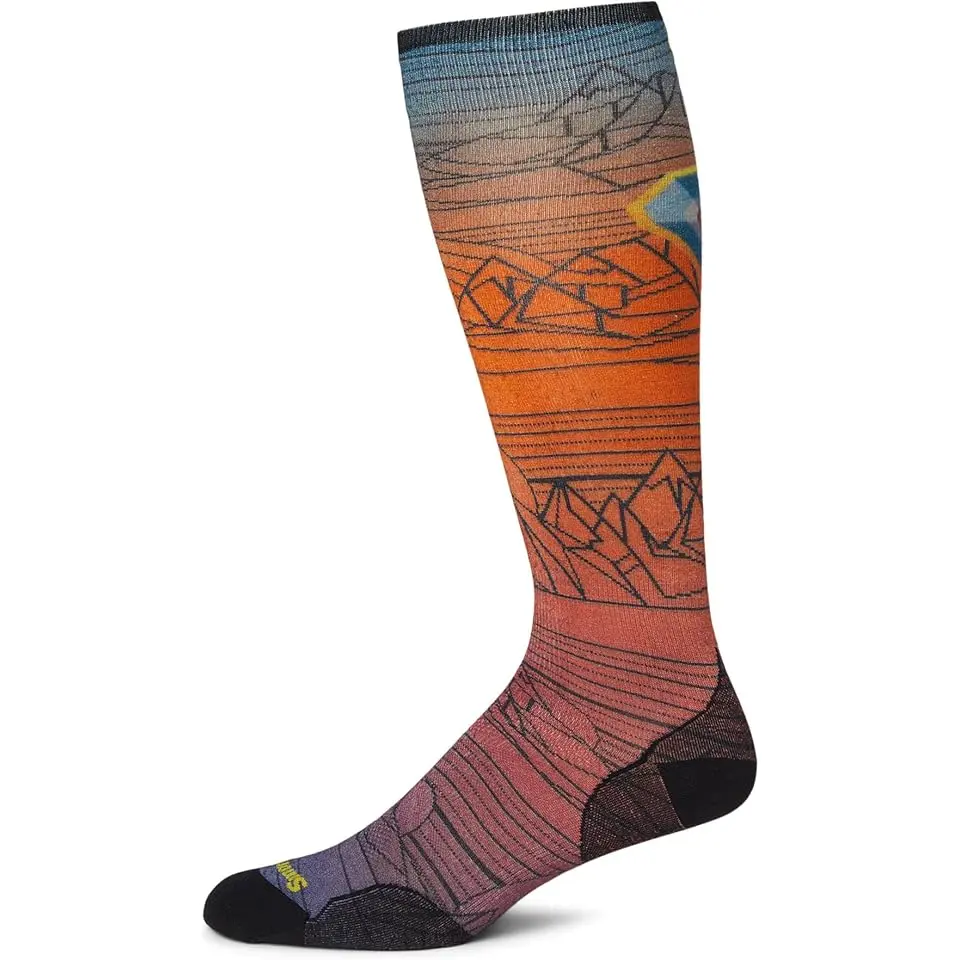 Ski Zero Cushion Geo Peaks Print Over The Calf Socks