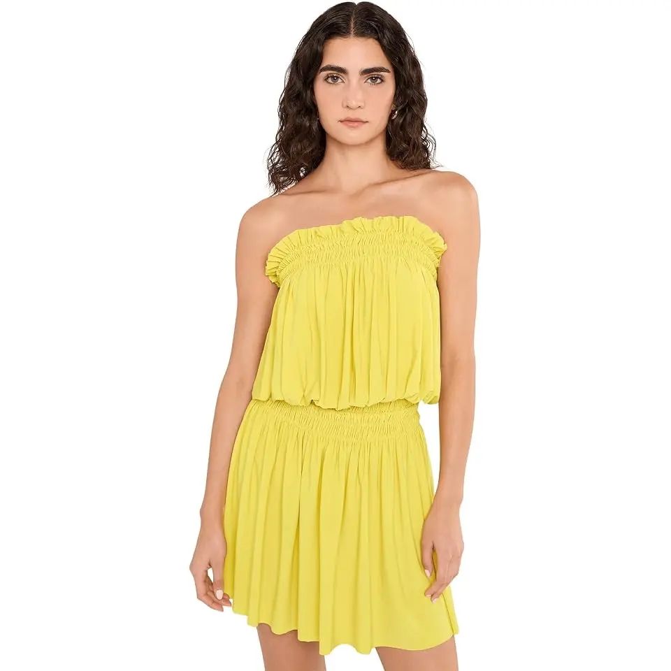 Strapless Peasant Mini Dress