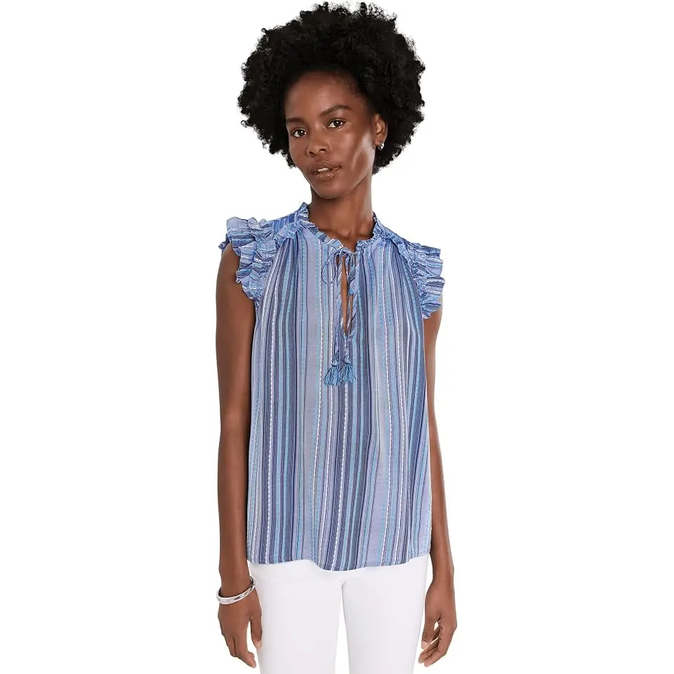 Flutter Sleeve Ruffled Woven Top