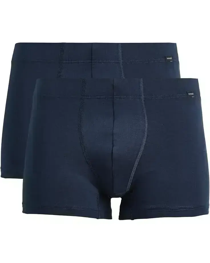 Men's Hanro Cotton Essentials 2 Pack Boxer Brief W/Covered Waistband