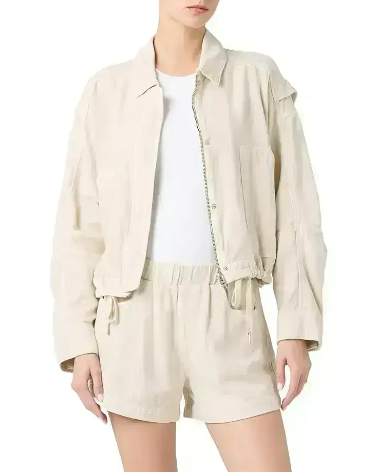 Women's Blank NYC Oyster Bar Linen Utility Jacket