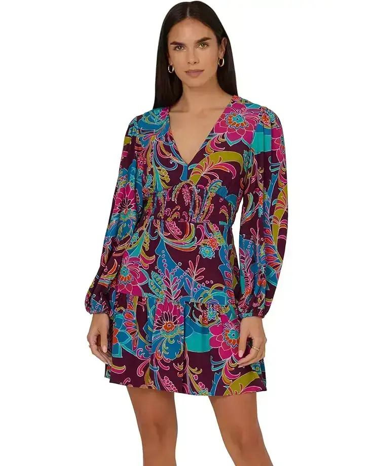 Women's Adrianna Papell Printed Flounce Short Dress